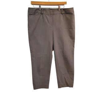 Halogen Pants Womens 12 Trousers Cropped Gray Dress Slacks Work Casual Academia